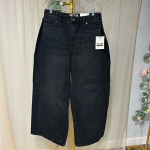 KBB Women's Dark Wide Leg Jeans